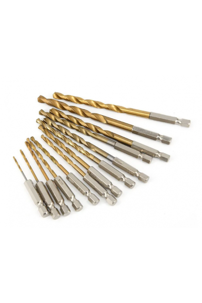 hep® 13pc Titanium Coated Hss Drill Bit High Speed Twist Steel drill